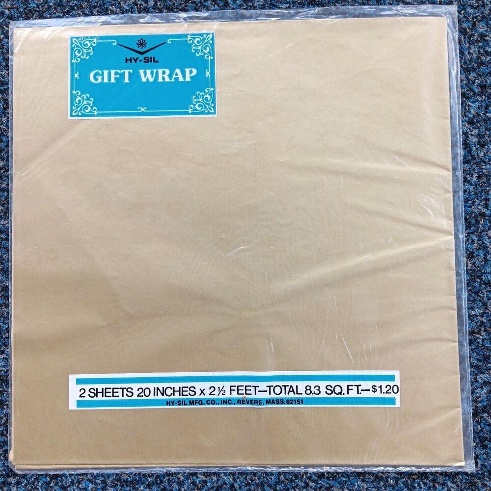 Vintage Hy-Sil Gift Wrap Wrapping Paper All Occasion Gold 2 Sheets 20x30
